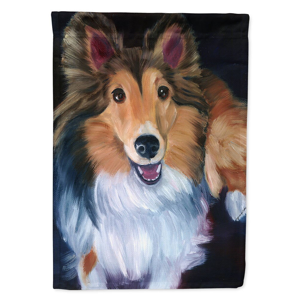 Sheltie Stand Off House Flag 28x40 Porch Sleeve Pole Decorative Outside Yard Banner Artwork Wall Hanging, Polyester