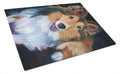 Sheltie Stand Off Cutting Board Tempered Glass Kitchen Cutting Surface, Heat Resistant Chopping, Non-Slip Feet, Food Prep & Serving