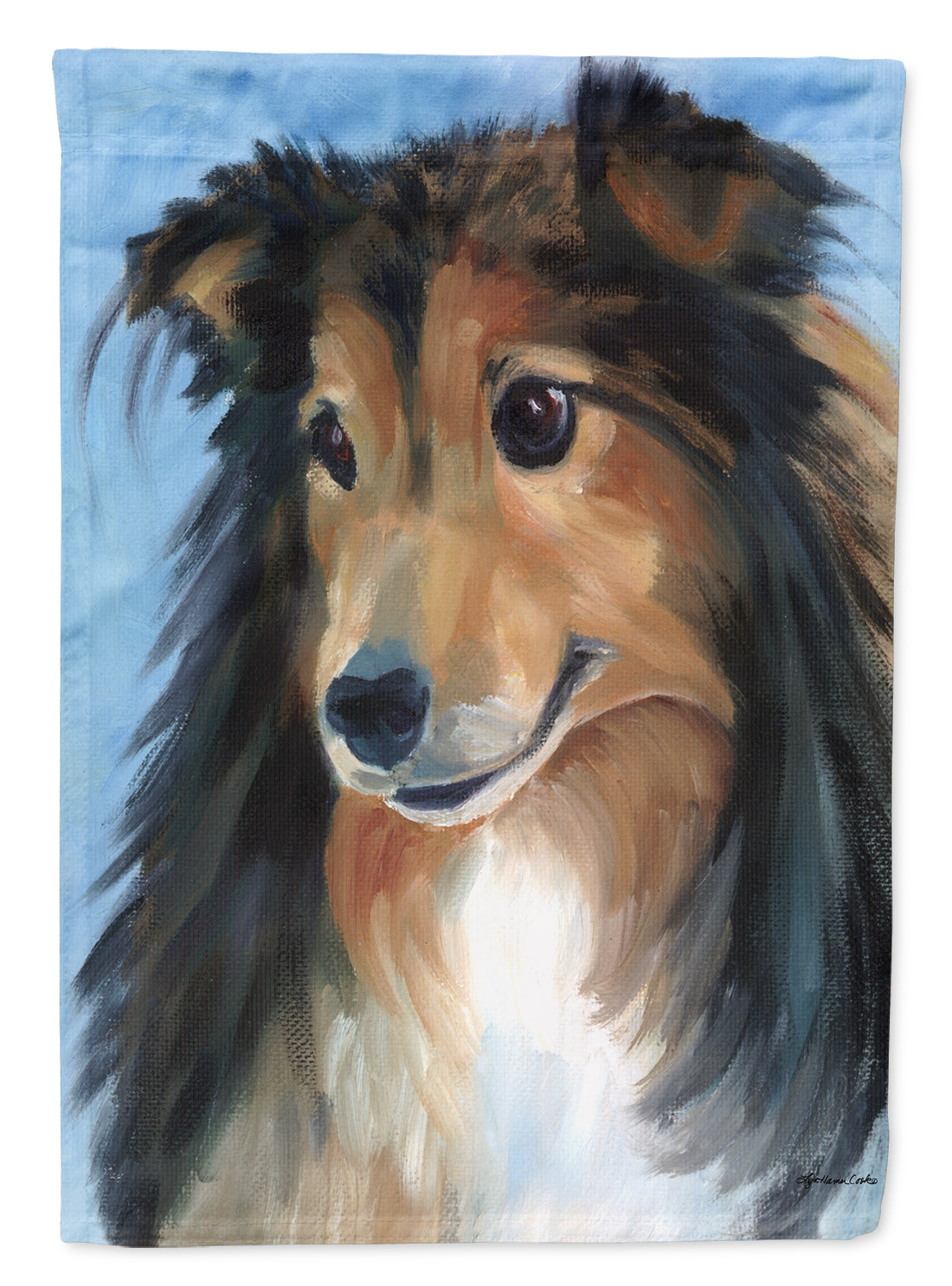 Sheltie Good Boy House Flag 28x40 Porch Sleeve Pole Decorative Outside Yard Banner Artwork Wall Hanging, Polyester