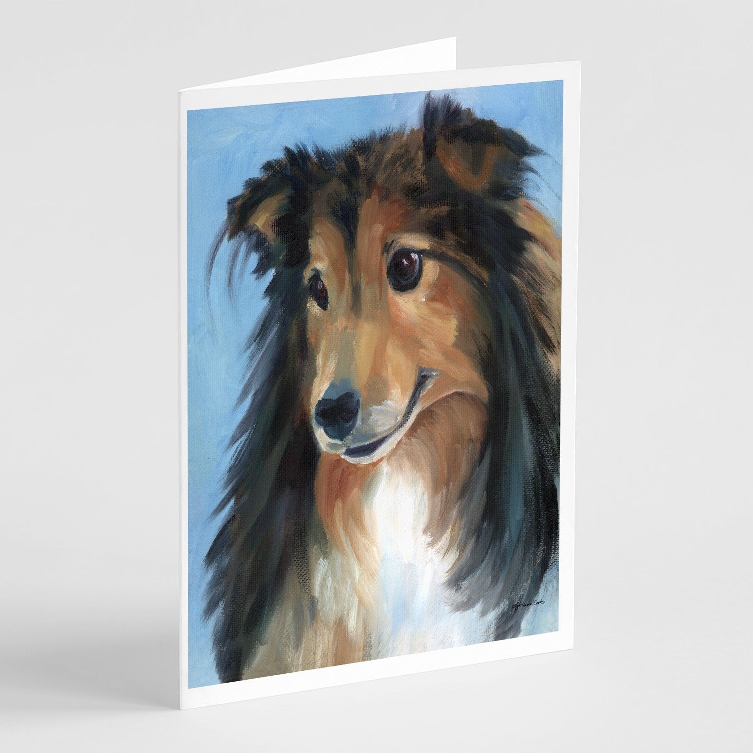 Sheltie Good Boy Greeting Cards Pack of 8 Blank Cards with Envelopes Whimsical A7 Size 5x7