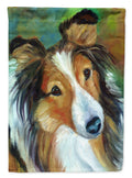 Sheltie Curiosity House Flag 28x40 Porch Sleeve Pole Decorative Outside Yard Banner Artwork Wall Hanging, Polyester