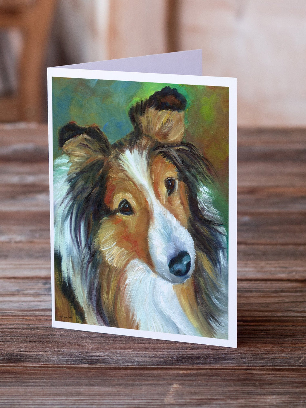 Sheltie Curiosity Greeting Cards Pack of 8 Blank Cards with Envelopes Whimsical A7 Size 5x7