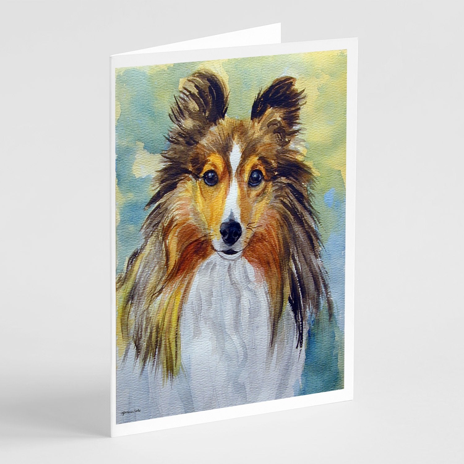 Sheltie Toby Greeting Cards Pack of 8 Blank Cards with Envelopes Whimsical A7 Size 5x7