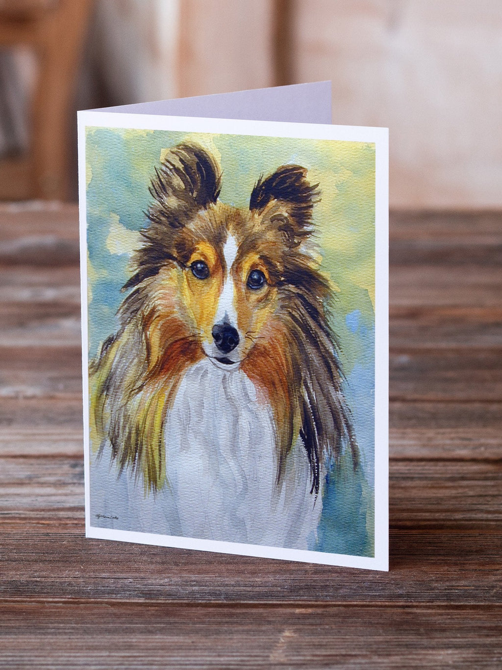 Sheltie Toby Greeting Cards Pack of 8 Blank Cards with Envelopes Whimsical A7 Size 5x7