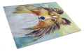 Sheltie Toby Cutting Board Tempered Glass Kitchen Cutting Surface, Heat Resistant Chopping, Non-Slip Feet, Food Prep & Serving