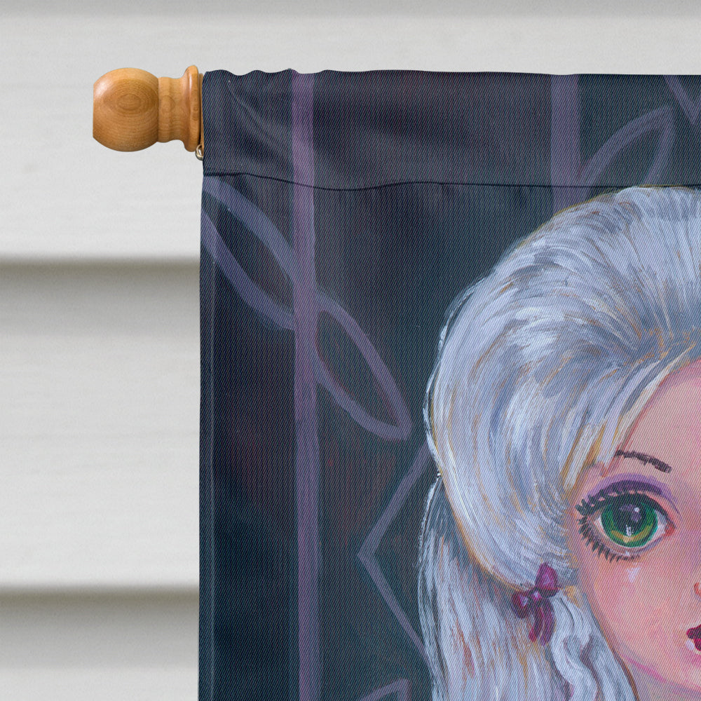 Tea Time Fox House Flag 28x40 Porch Sleeve Pole Decorative Outside Yard Banner Artwork Wall Hanging, Polyester