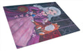 Tea Time Fox Cutting Board Tempered Glass Kitchen Cutting Surface, Heat Resistant Chopping, Non-Slip Feet, Food Prep & Serving