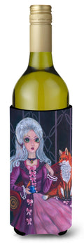 Tea Time Fox Wine Bottle Hugger Gift Sleeve for Standard 750 ml Bottles, Insulated Reusable Also Fits Mini Shot & Pint Bottles