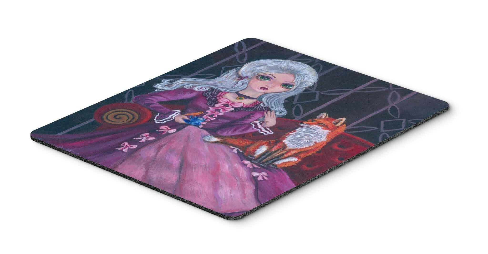 Tea Time Fox Mouse Pad, Heat Resistant Trivet Hot Pad , Non Slip Rubber Desk Mat, Kitchen Counter Protector, Home Office Decor Gift