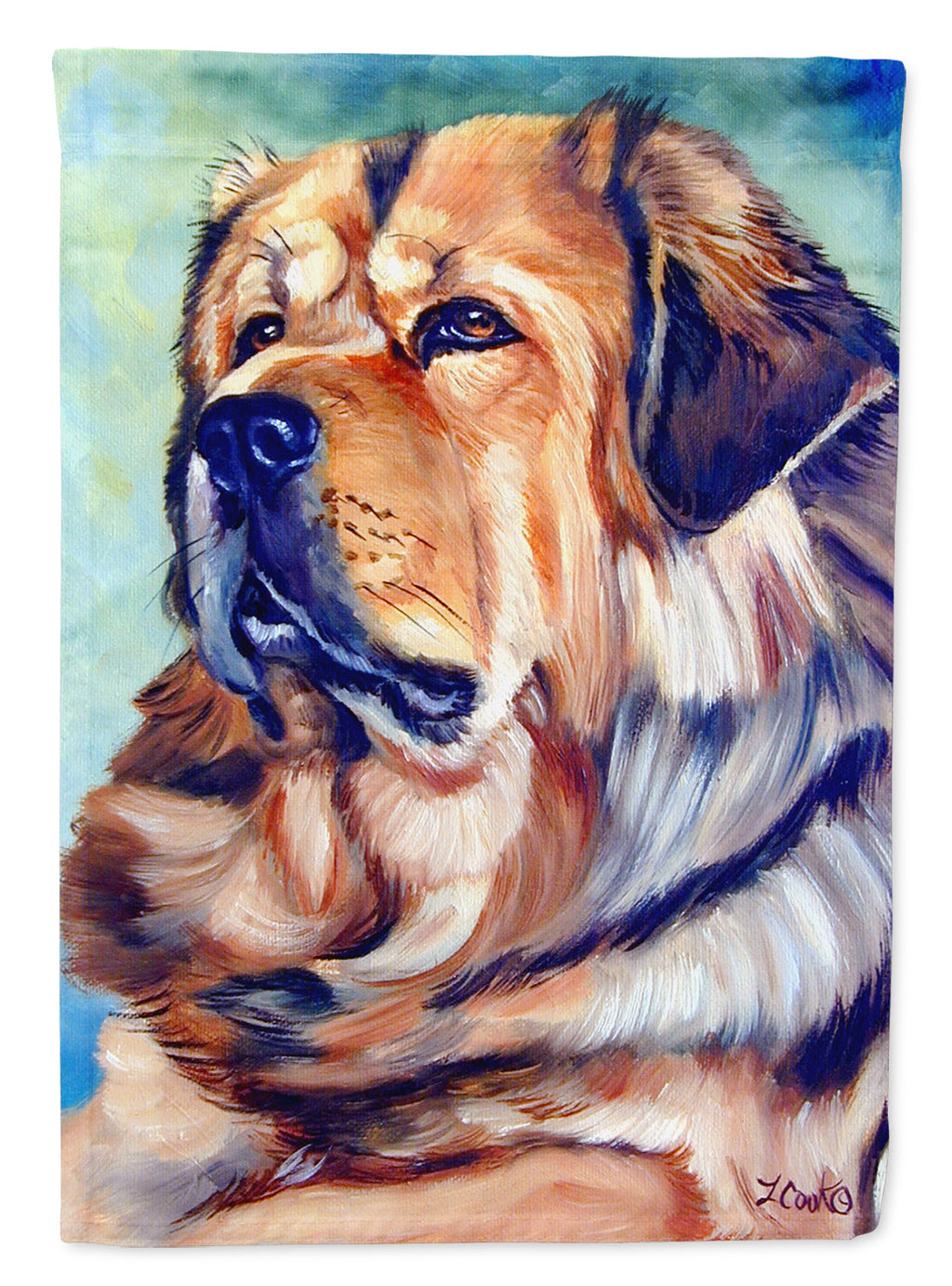 Tibetan Mastiff House Flag 28x40 Porch Sleeve Pole Decorative Outside Yard Banner Artwork Wall Hanging, Polyester