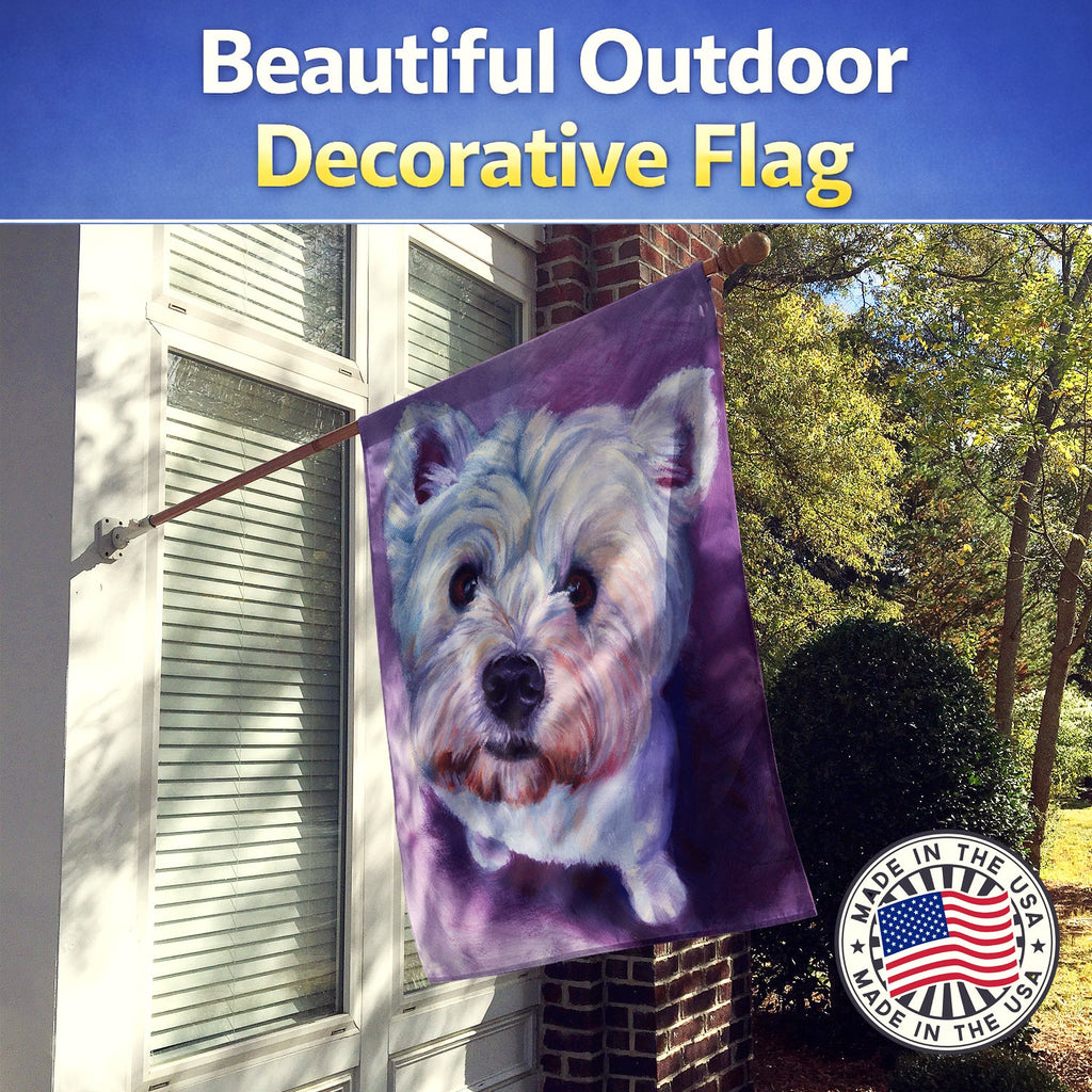 Whatsup Westie House Flag 28x40 Porch Sleeve Pole Decorative Outside Yard Banner Artwork Wall Hanging, Polyester