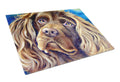 Boykin Spaniel Cutting Board Tempered Glass Kitchen Cutting Surface, Heat Resistant Chopping, Non-Slip Feet, Food Prep & Serving