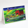 Corgi Barn Dance Greeting Cards Pack of 8 Blank Cards with Envelopes Whimsical A7 Size 5x7