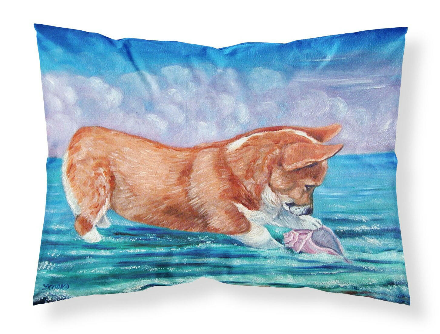 Corgi Sea Shell Find Standard Pillowcase Lightweight Super Soft Easy Care Decorative Artwork Pillowcase, Standard