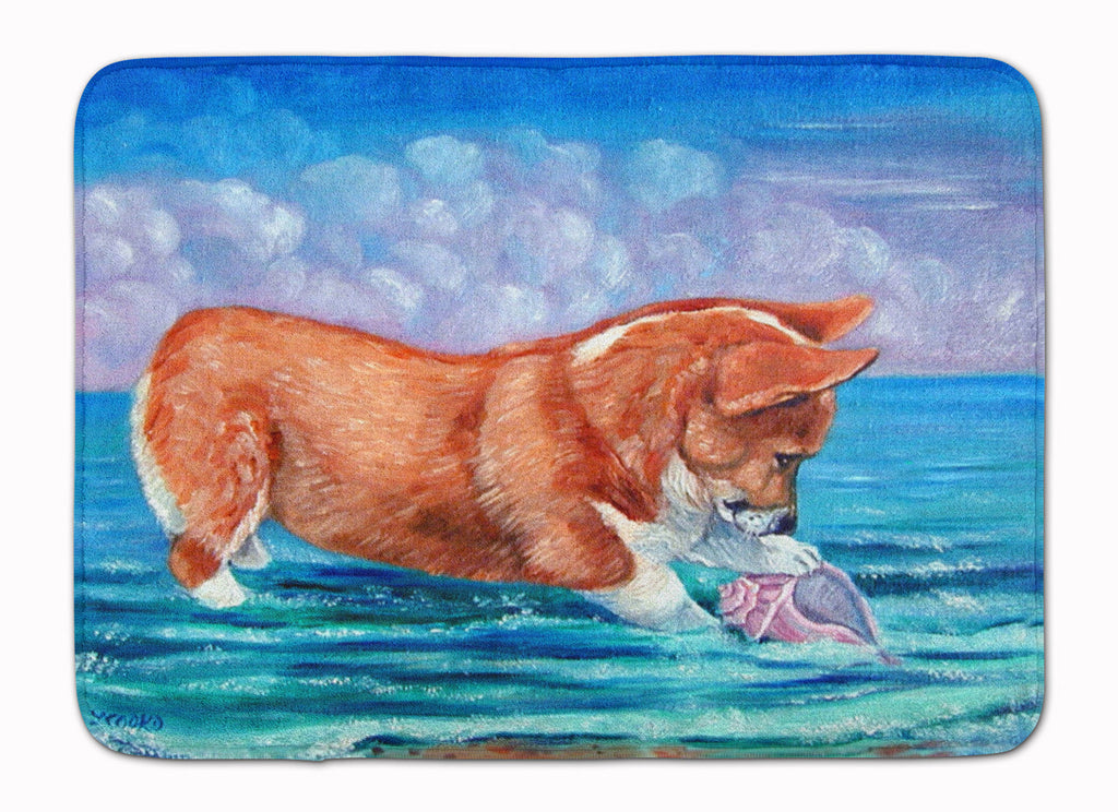 Corgi Sea Shell Find Memory Foam Kitchen Mat Machine Washable Anti-Fatigue Cushion Comfort Bath or Kitchen Rug