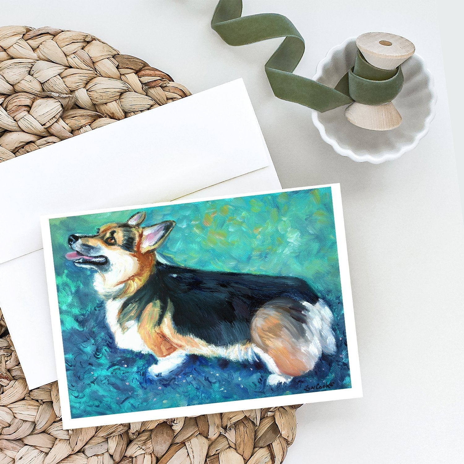 Corgi Pembroke Greeting Cards Pack of 8 Blank Cards with Envelopes Whimsical A7 Size 5x7