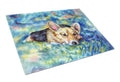 Corgi Tuckered Out Cutting Board Tempered Glass Kitchen Cutting Surface, Heat Resistant Chopping, Non-Slip Feet, Food Prep & Serving