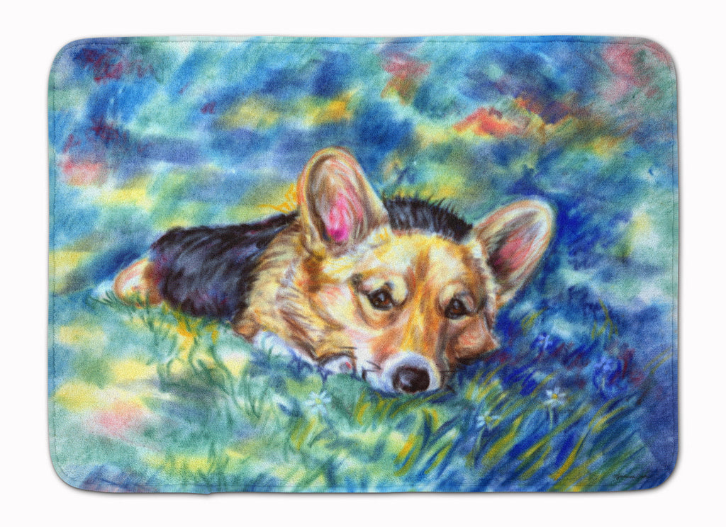 Corgi Tuckered Out Memory Foam Kitchen Mat Machine Washable Anti-Fatigue Cushion Comfort Bath or Kitchen Rug
