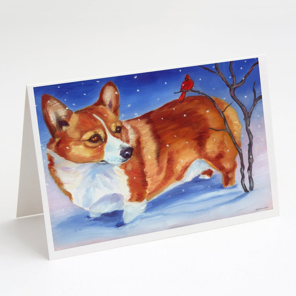 Corgi Cardinal Buddy Greeting Cards Pack of 8 Blank Cards with Envelopes Whimsical A7 Size 5x7