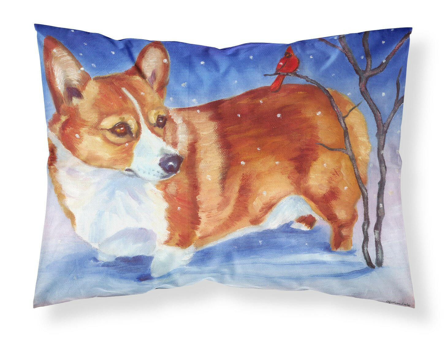 Corgi Cardinal Buddy Standard Pillowcase Lightweight Super Soft Easy Care Decorative Artwork Pillowcase, Standard
