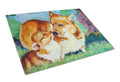 Corgi Momma's Love Cutting Board Tempered Glass Kitchen Cutting Surface, Heat Resistant Chopping, Non-Slip Feet, Food Prep & Serving