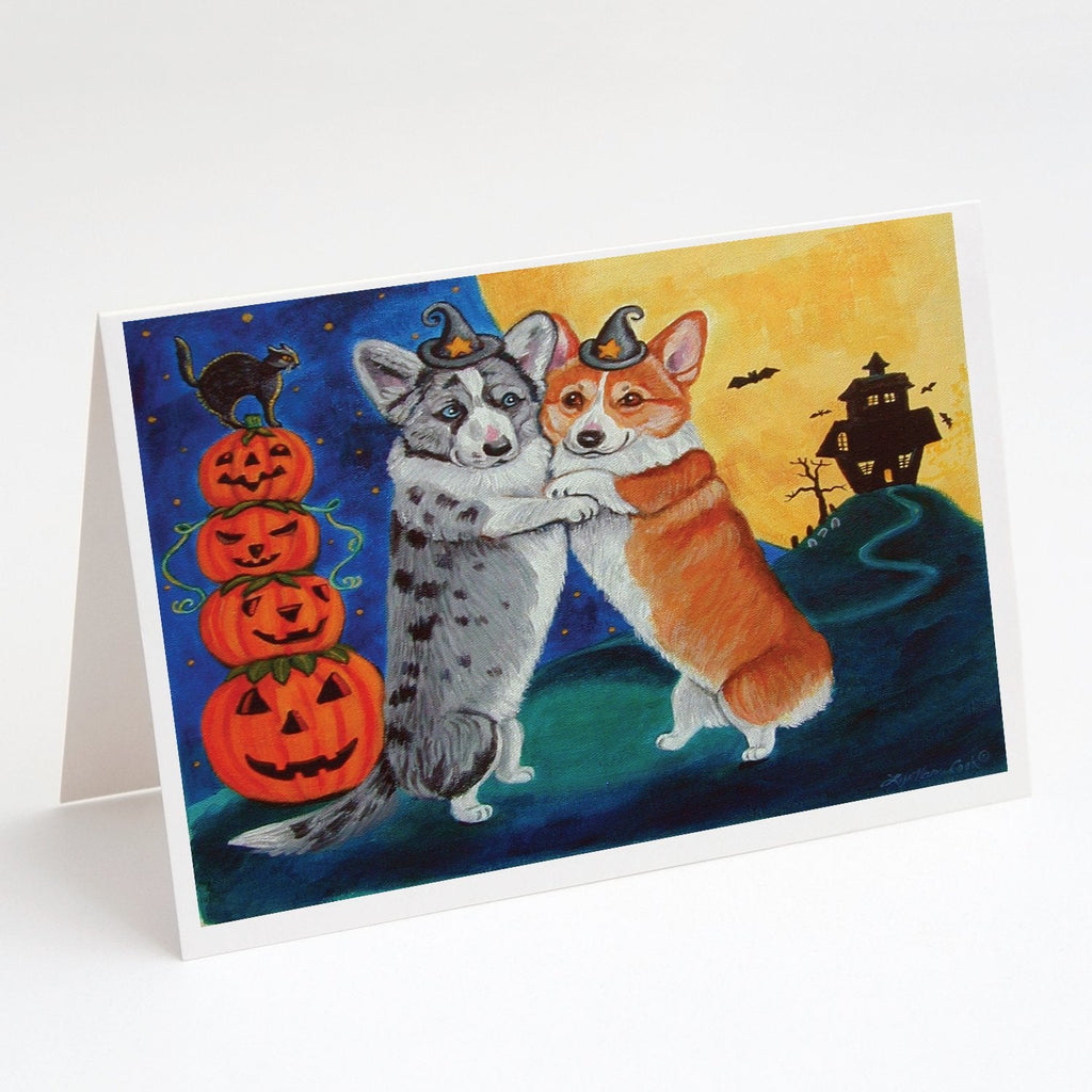Corgi Halloween Scare Greeting Cards Pack of 8 Blank Cards with Envelopes Whimsical A7 Size 5x7