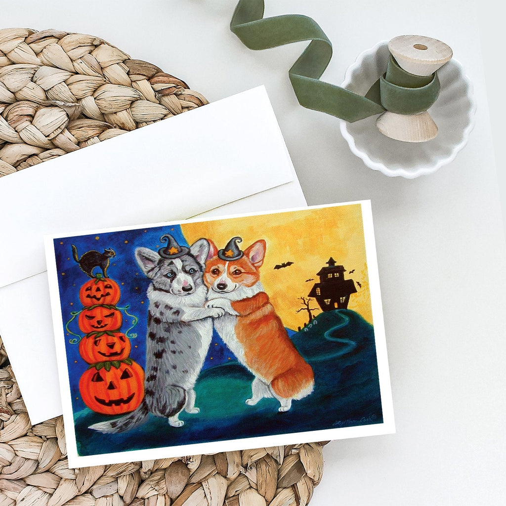 Corgi Halloween Scare Greeting Cards Pack of 8 Blank Cards with Envelopes Whimsical A7 Size 5x7