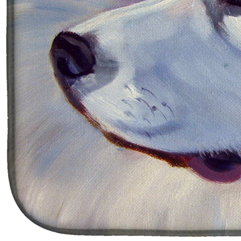Great Pyrenees at the Beach Dish Drying Mat Absorbent Dish Drying Mat Pad for Kitchen Counter Dish Drainer Mat for Countertop, 14 x 21", Multicolor