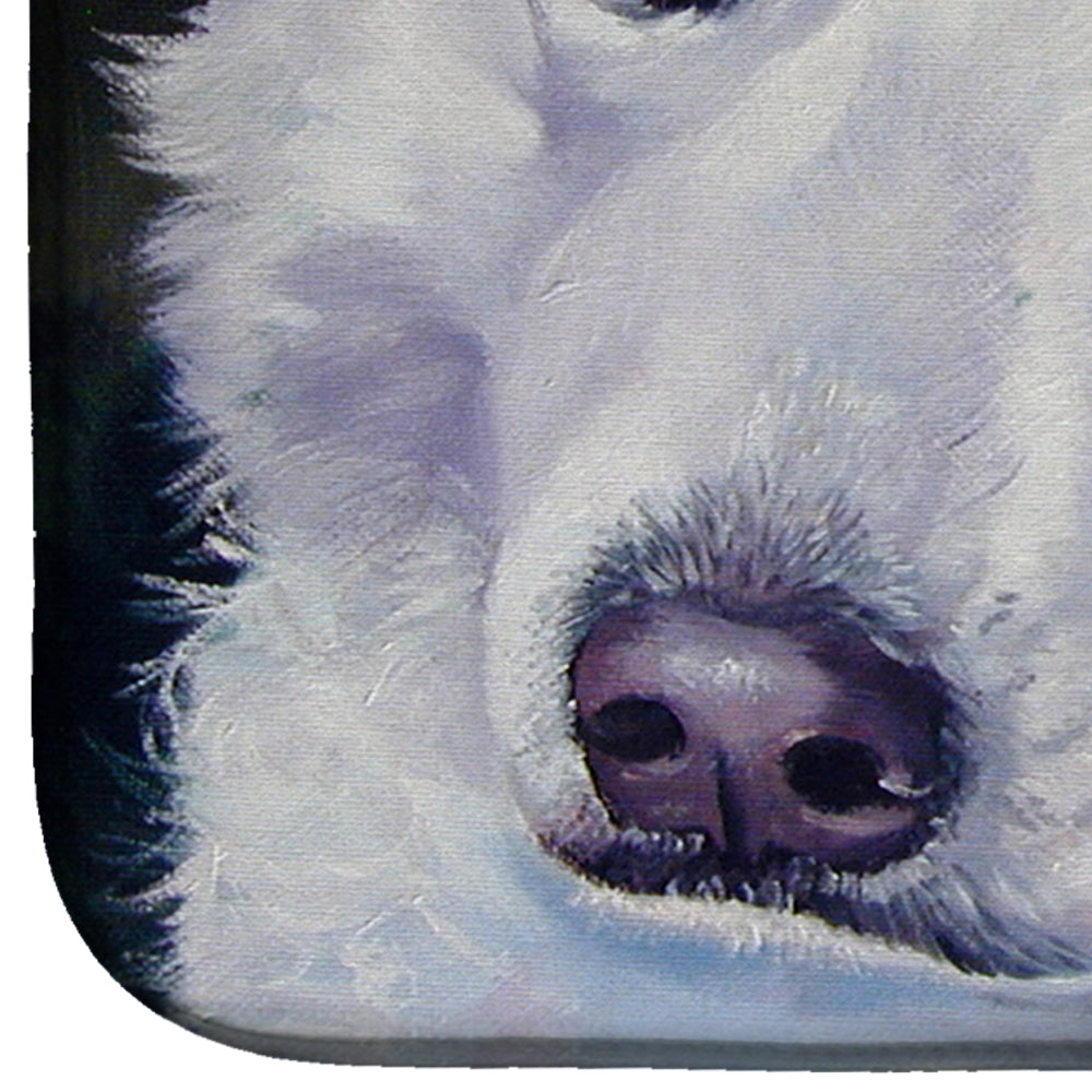 Great Pyrenees Contemplation Dish Drying Mat Absorbent Dish Drying Mat Pad for Kitchen Counter Dish Drainer Mat for Countertop, 14 x 21", Multicolor