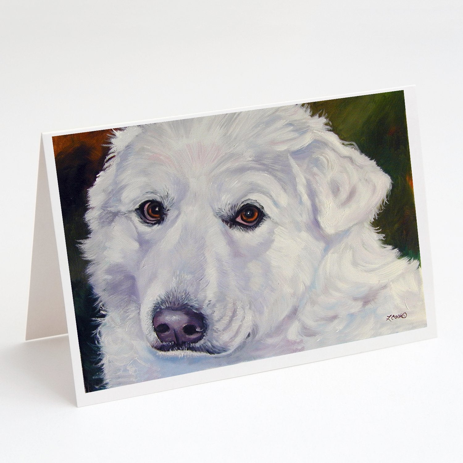 Great Pyrenees Contemplation Greeting Cards Pack of 8 Blank Cards with Envelopes Whimsical A7 Size 5x7