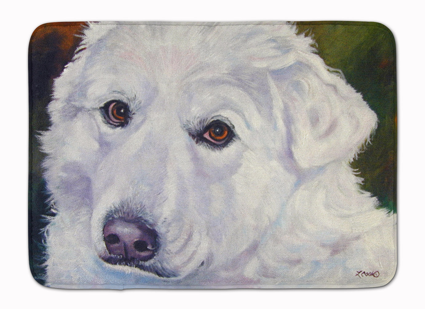 Great Pyrenees Contemplation Memory Foam Kitchen Mat Machine Washable Anti-Fatigue Cushion Comfort Bath or Kitchen Rug