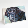 Black Labrador Face Greeting Cards Pack of 8 Blank Cards with Envelopes Whimsical A7 Size 5x7