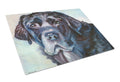 Black Labrador Face Cutting Board Tempered Glass Kitchen Cutting Surface, Heat Resistant Chopping, Non-Slip Feet, Food Prep & Serving