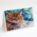 Maine Coon Cat Watching you Greeting Cards Pack of 8 Blank Cards with Envelopes Whimsical A7 Size 5x7