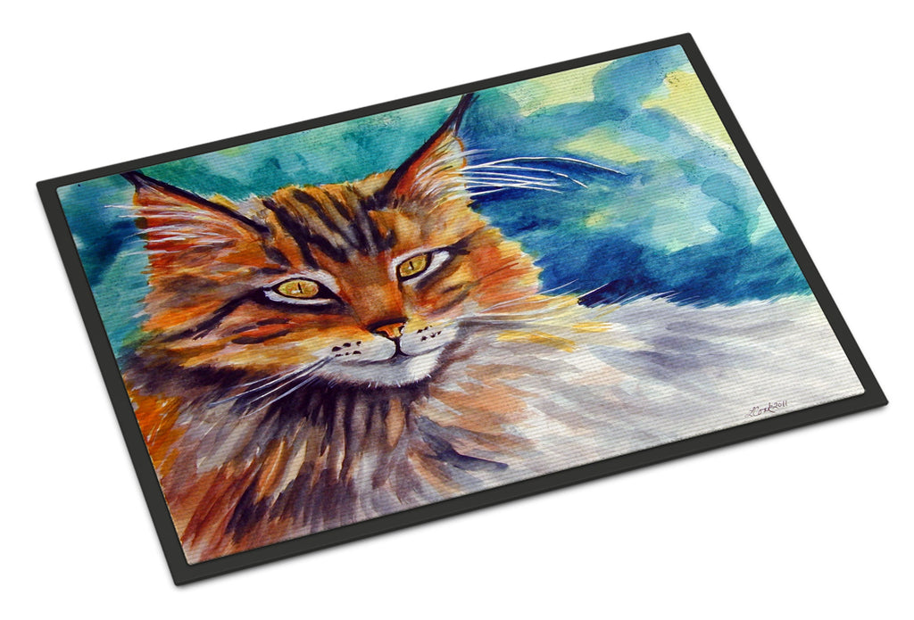 Maine Coon Cat Watching you Doormat Indoor Outdoor 24H X 36W Front Door Mat Rugs for Entryway, Non Slip Washable Low Pile,