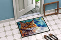 Maine Coon Cat Watching you Doormat Indoor Outdoor 18H X 27W Front Door Mat Rugs for Entryway, Non Slip Washable