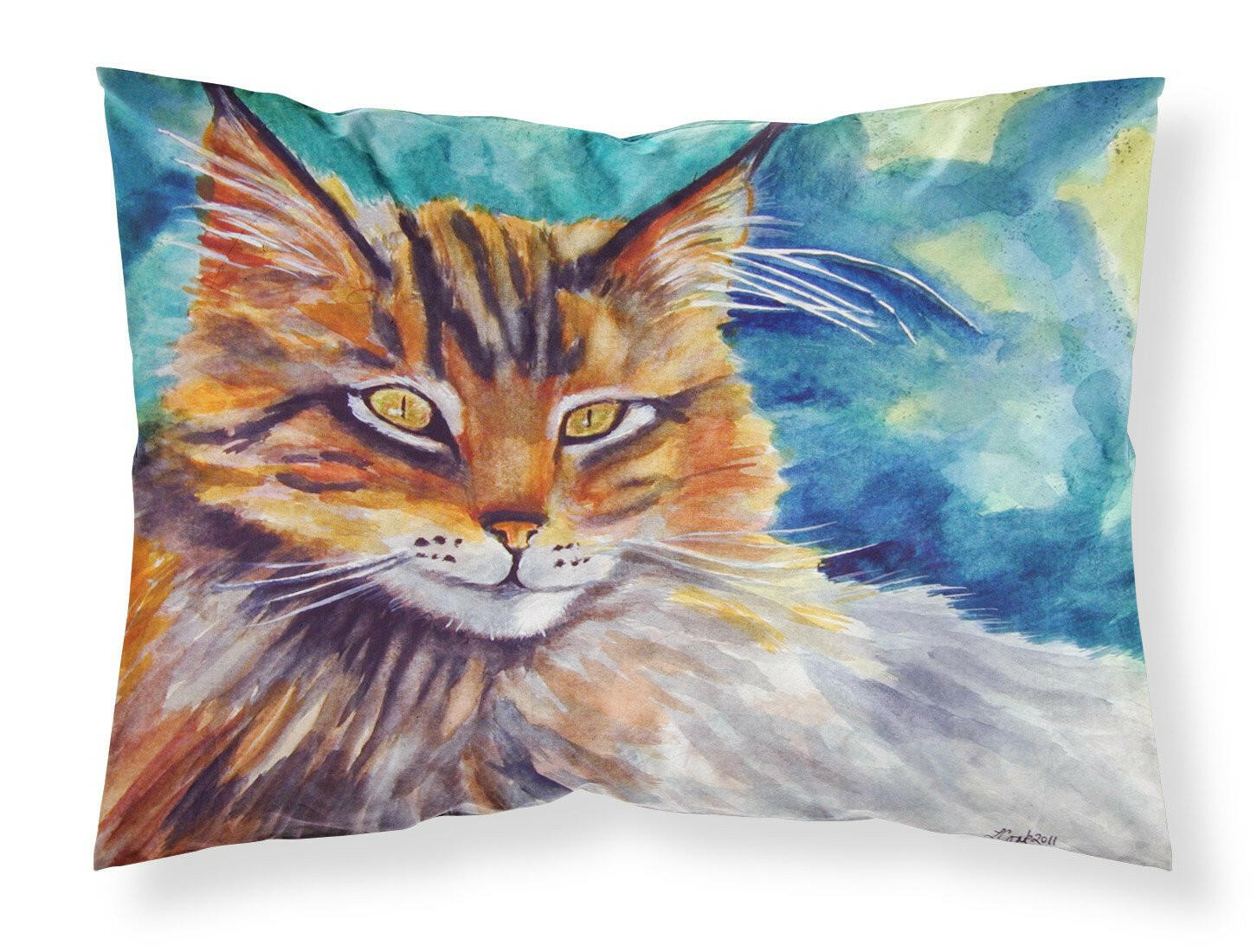 Maine Coon Cat Watching you Standard Pillowcase Lightweight Super Soft Easy Care Decorative Artwork Pillowcase, Standard