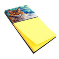 Maine Coon Cat Watching you Watercolor Sticky Note Holder Refillable Dispenser Desk Accessory 3x3 Pad Gift