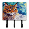Maine Coon Cat Watching you Leash or Key Holder Wall Hooks, Coat Rack Wall Mount, for Hanging Keys, Towels, Aprons, Leashes