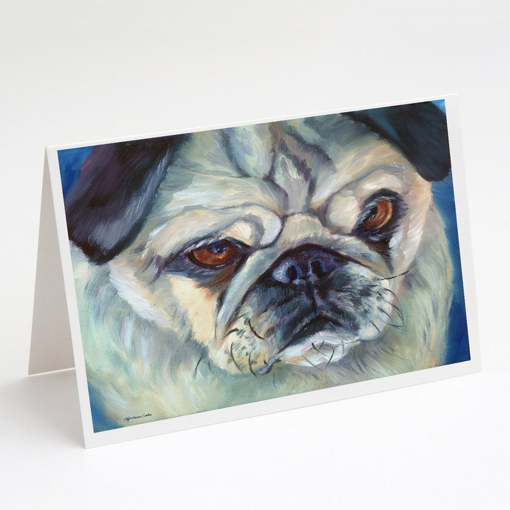 Pug in Thought Greeting Cards Pack of 8 Blank Cards with Envelopes Whimsical A7 Size 5x7