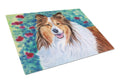 Sheltie Cutting Board Tempered Glass Kitchen Cutting Surface, Heat Resistant Chopping, Non-Slip Feet, Food Prep & Serving