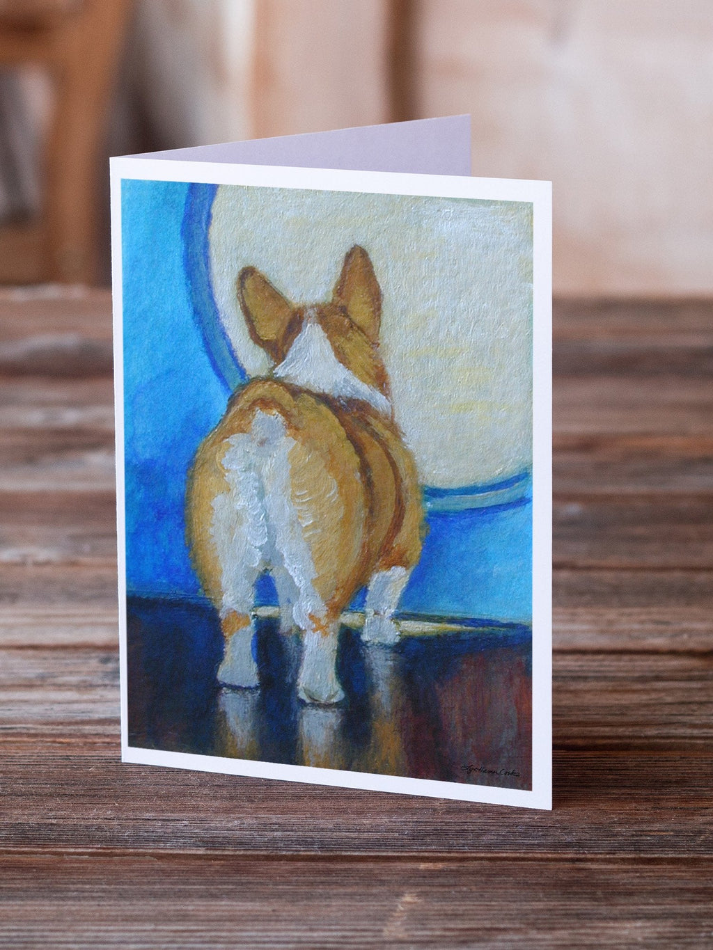 Corgi Butt Greeting Cards Pack of 8 Blank Cards with Envelopes Whimsical A7 Size 5x7