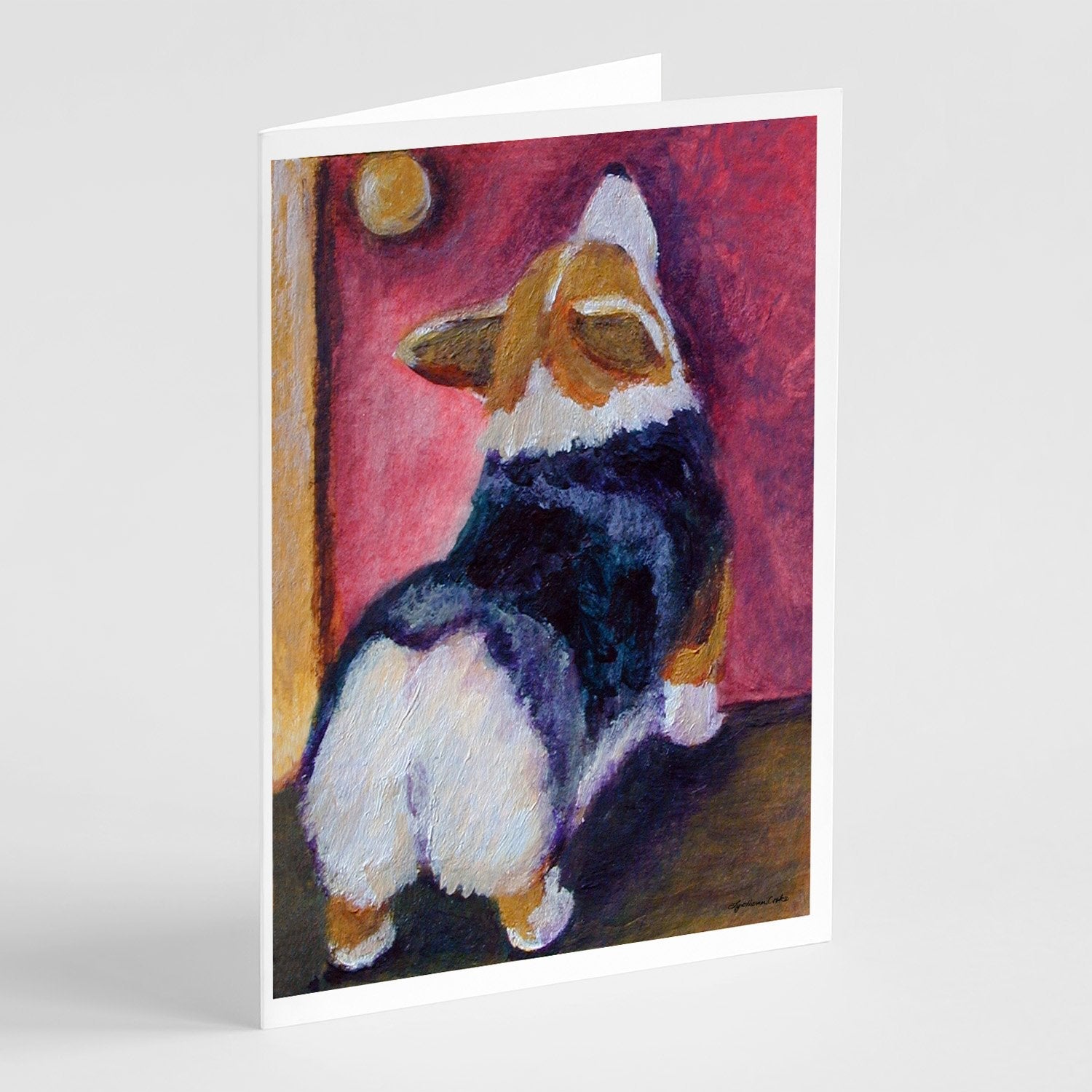Corgi Let me in Greeting Cards Pack of 8 Blank Cards with Envelopes Whimsical A7 Size 5x7