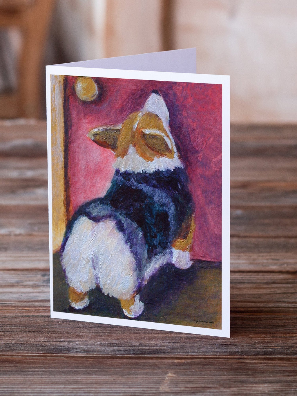 Corgi Let me in Greeting Cards Pack of 8 Blank Cards with Envelopes Whimsical A7 Size 5x7