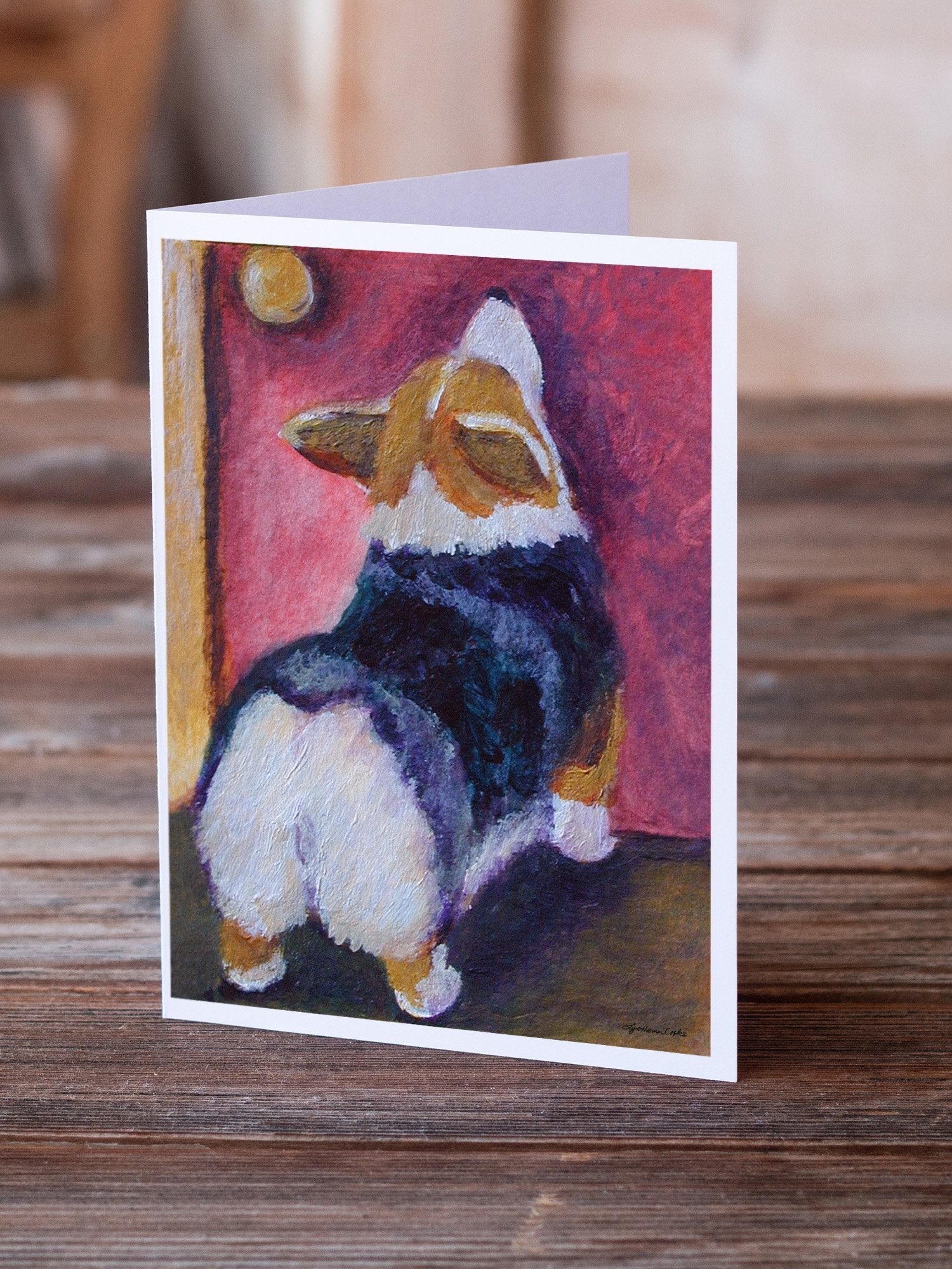 Corgi Let me in Greeting Cards Pack of 8 Blank Cards with Envelopes Whimsical A7 Size 5x7