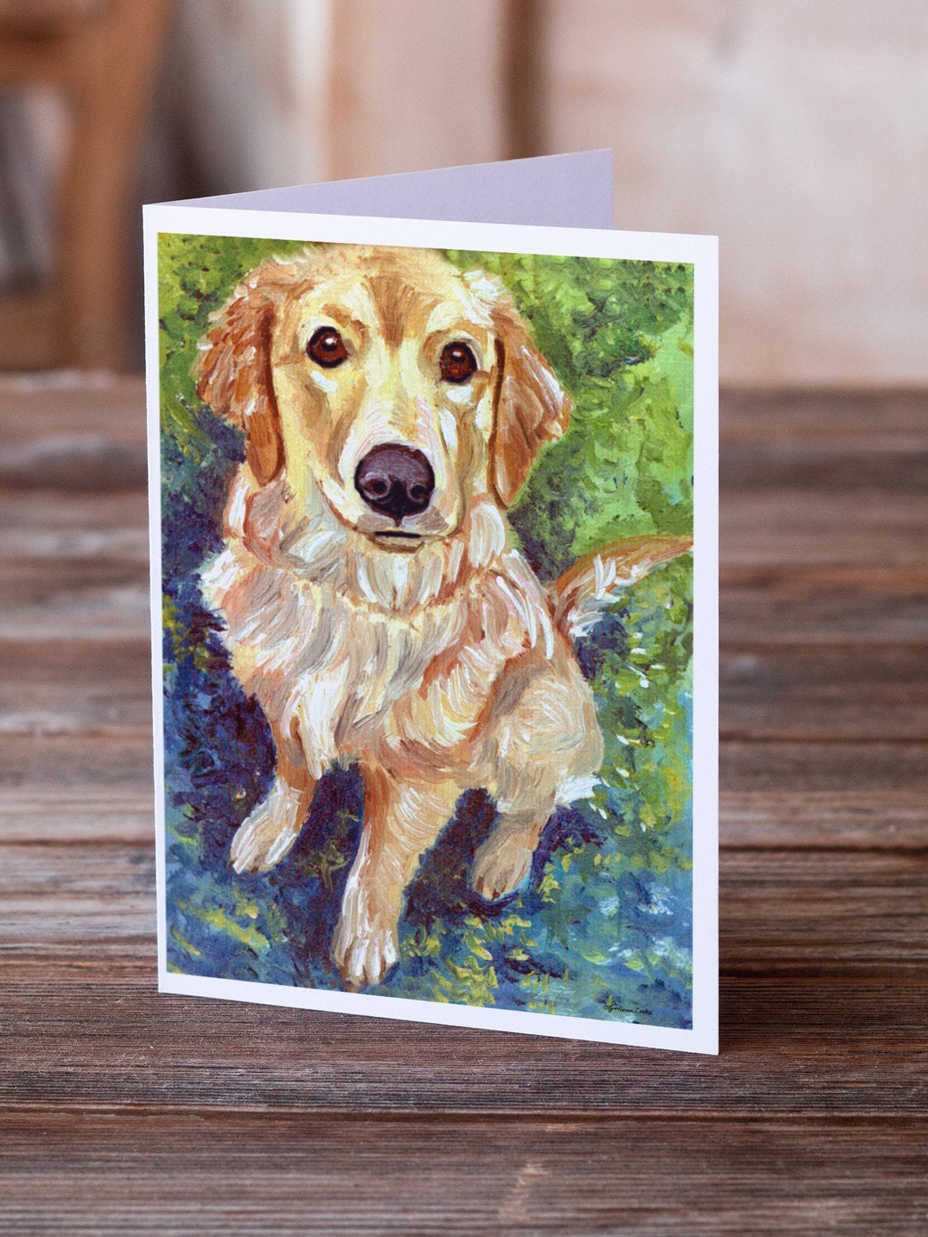 Golden Retriever Patience Greeting Cards Pack of 8 Blank Cards with Envelopes Whimsical A7 Size 5x7