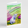 Westie Long Road Ahead Greeting Cards Pack of 8 Blank Cards with Envelopes Whimsical A7 Size 5x7
