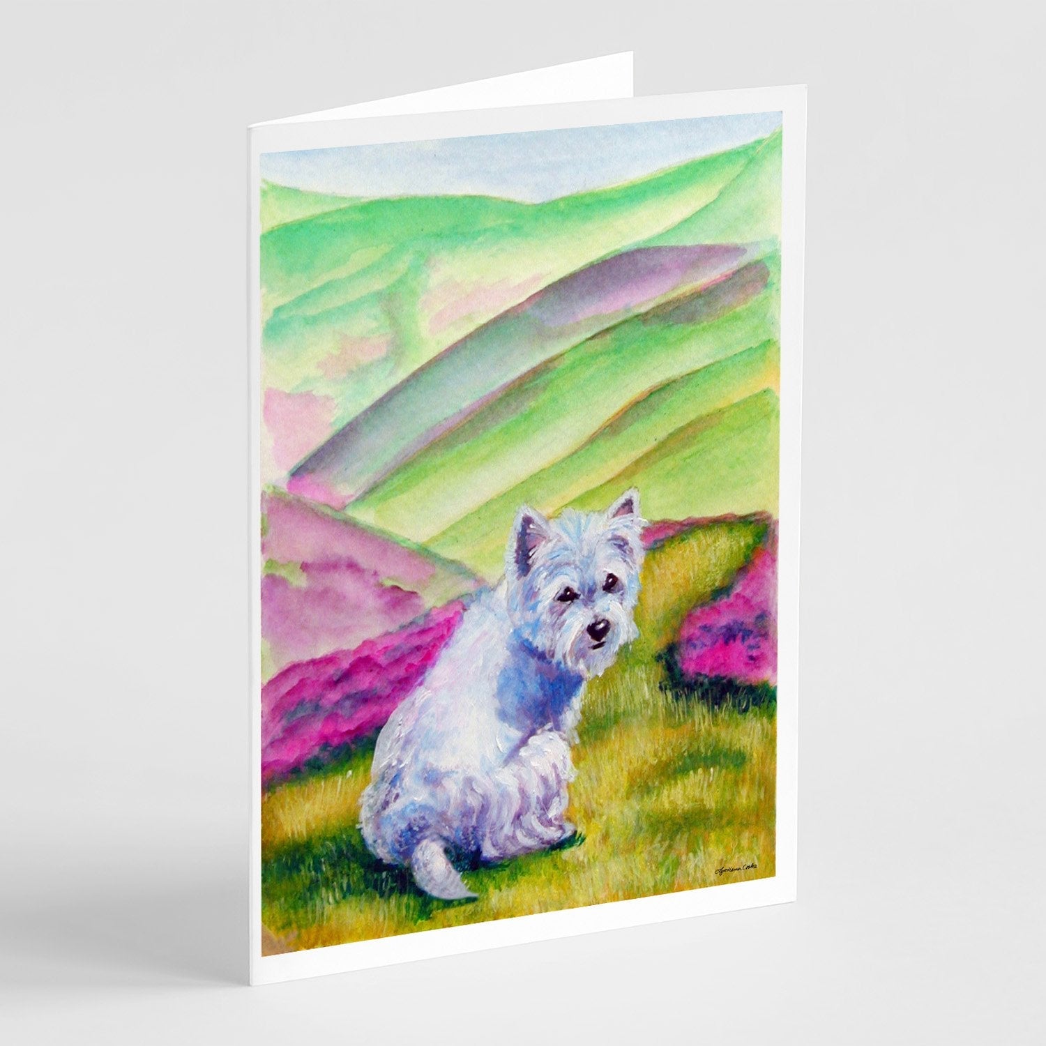 Westie Long Road Ahead Greeting Cards Pack of 8 Blank Cards with Envelopes Whimsical A7 Size 5x7