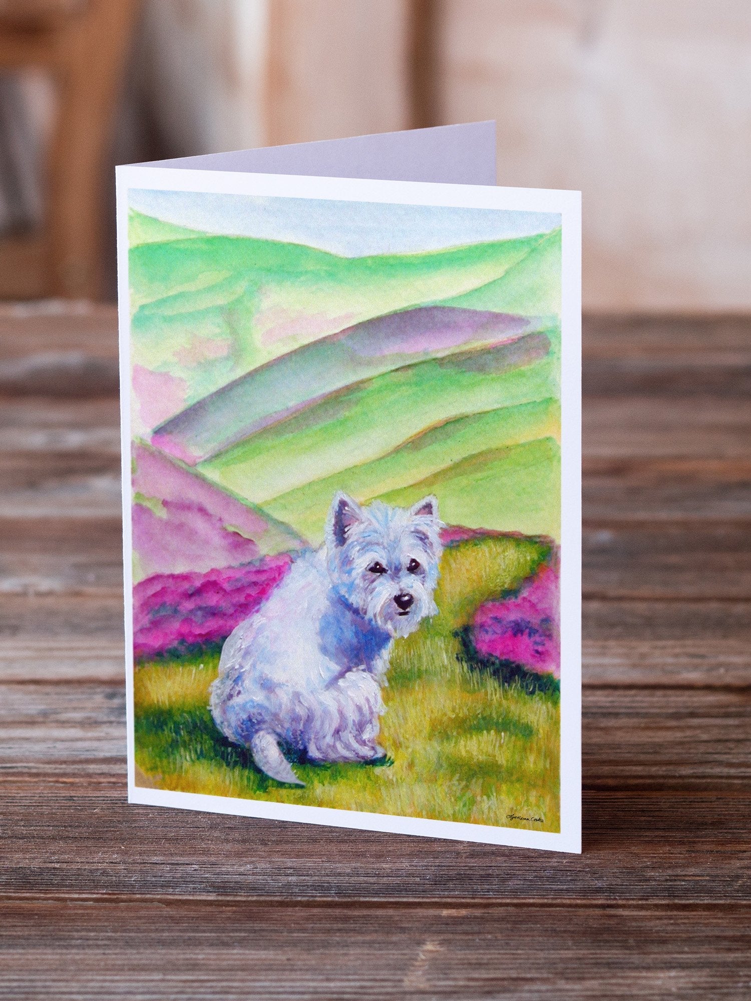 Westie Long Road Ahead Greeting Cards Pack of 8 Blank Cards with Envelopes Whimsical A7 Size 5x7