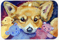 Corgi with all the toys Cutting Board Tempered Glass Kitchen Cutting Surface, Heat Resistant Chopping, Non-Slip Feet, Food Prep & Serving